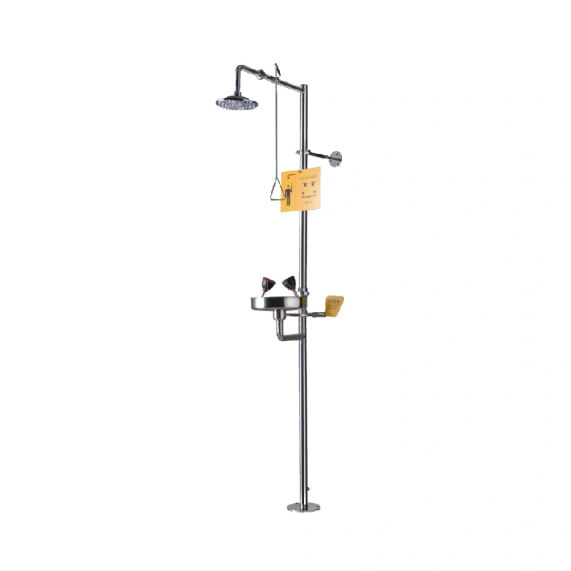 Контрол на краката от неръждаема стомана аварийна очна пералня и душ станция за лаборатория